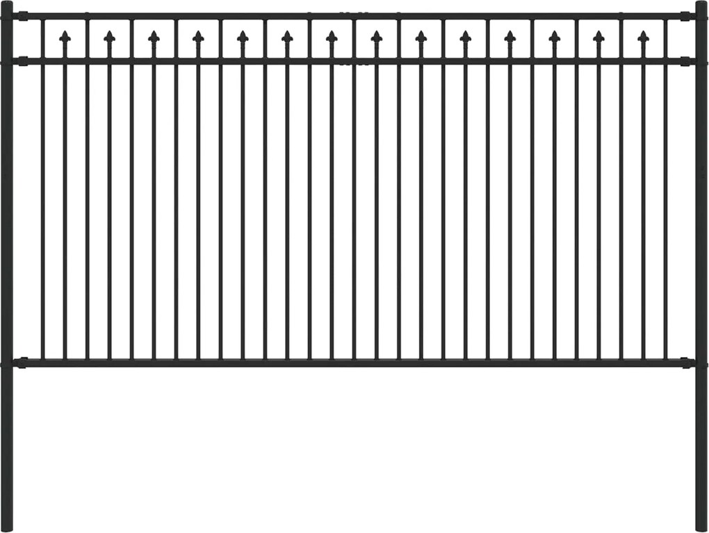 vidaXL Gard cu Vârfuri Negru 200 x 150 cm Oțel vopsit electrostatic