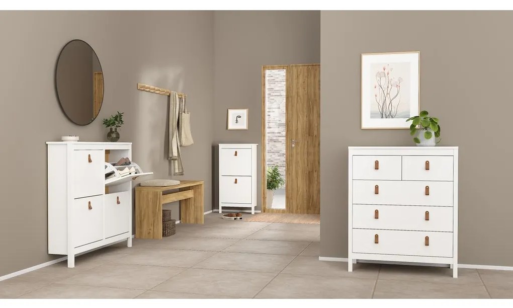 Suport pentru pantofi Real îngust, alb