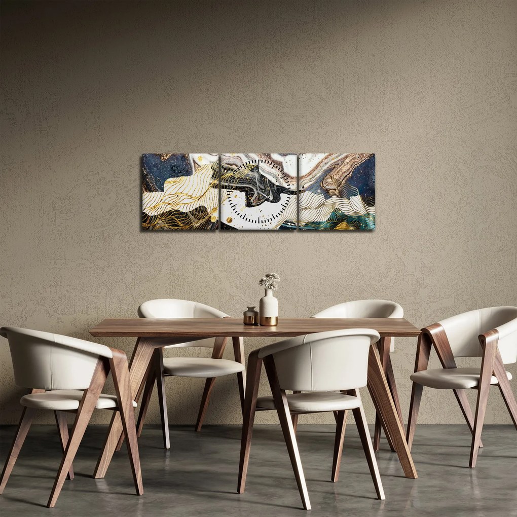 Tablou - Marmură design (cu ceas) (90x30 cm)