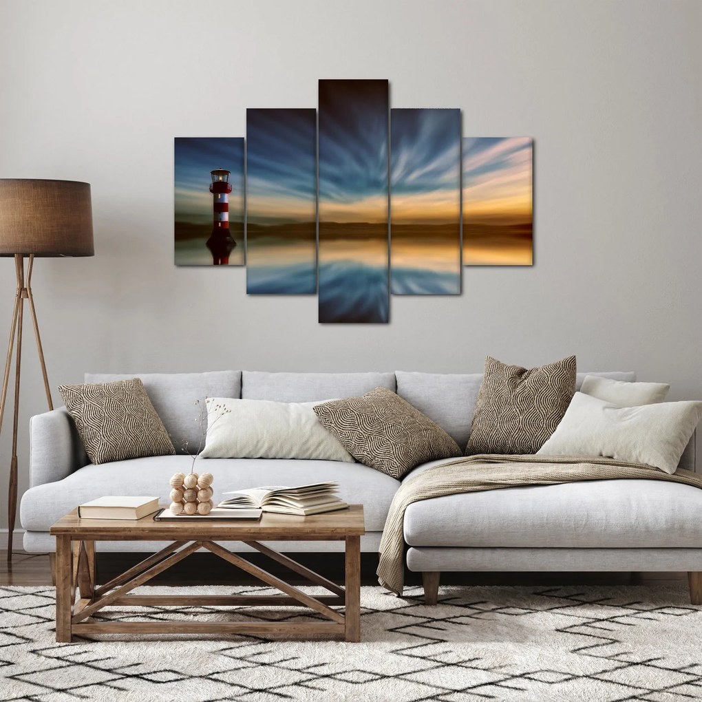 Tablou cu farul în mare (150x105 cm)