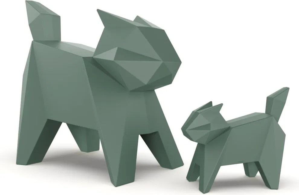 Decoratiune/ Statueta exterior sau interior Origami Koneko, mat