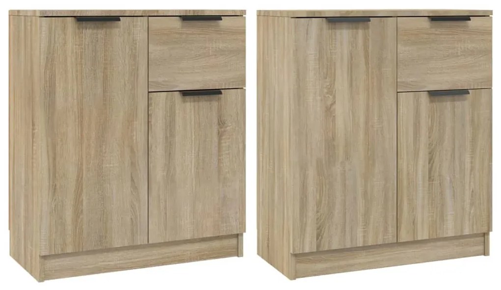 3115814 vidaXL Servante, 2 piese, stejar sonoma, 60x30x70 cm, lemn prelucrat