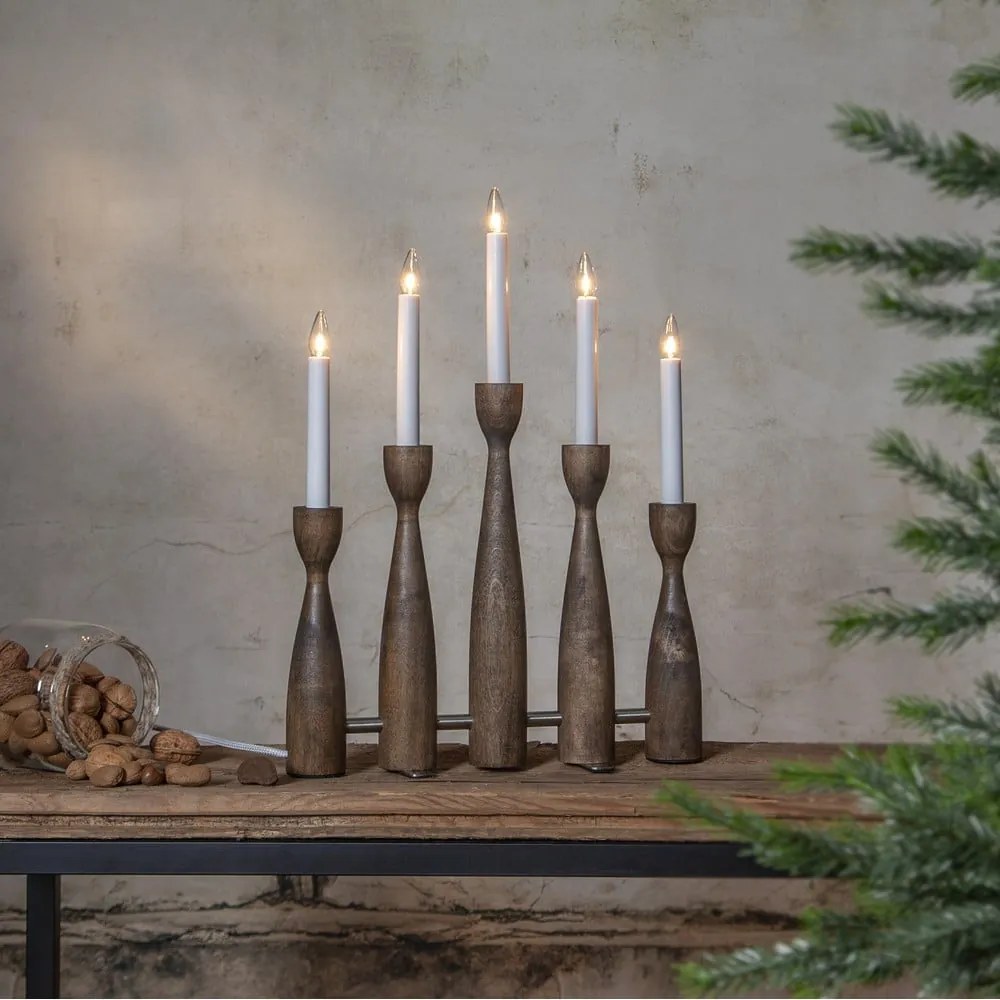 Decorațiune luminoasă de Crăciun în culoare naturală închisă cu alimentare la priză Midja 2.0 – Star Trading