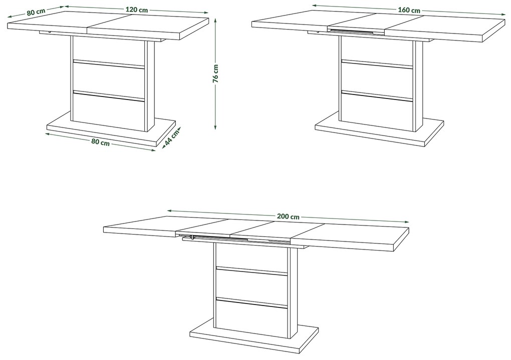Mazzoni PIANO Stejar Artisan/Bej (Șampanie) - MASĂ EXTENSIBILĂ MODERNĂ PÂNĂ LA 200 cm!