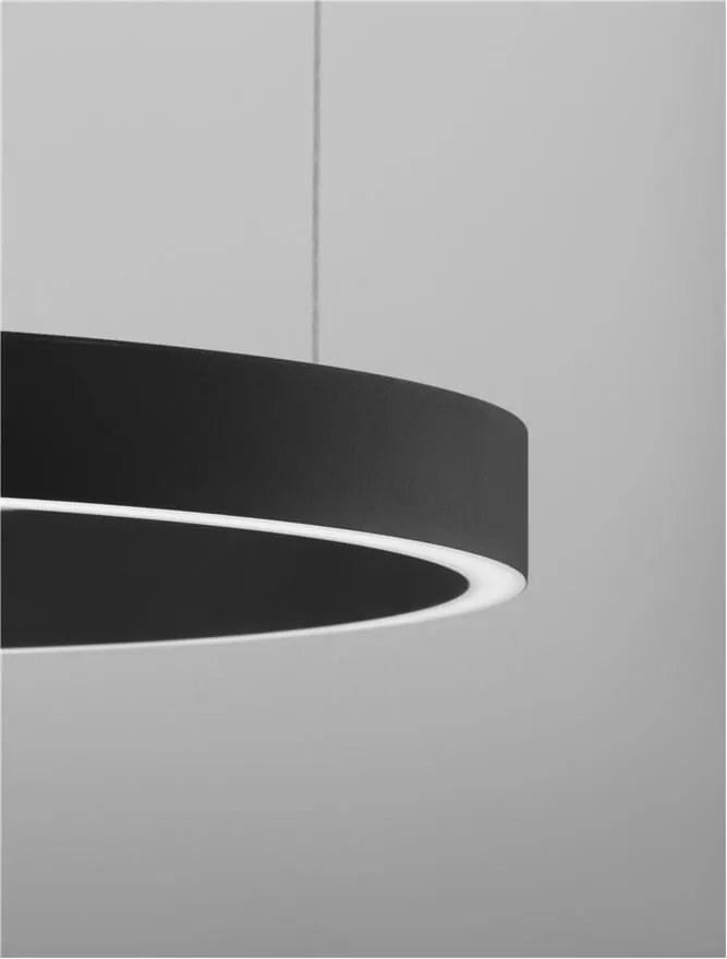 Lustra LED design circular cu iluminat sus si jos ELOWEN negru, diametru 60cm