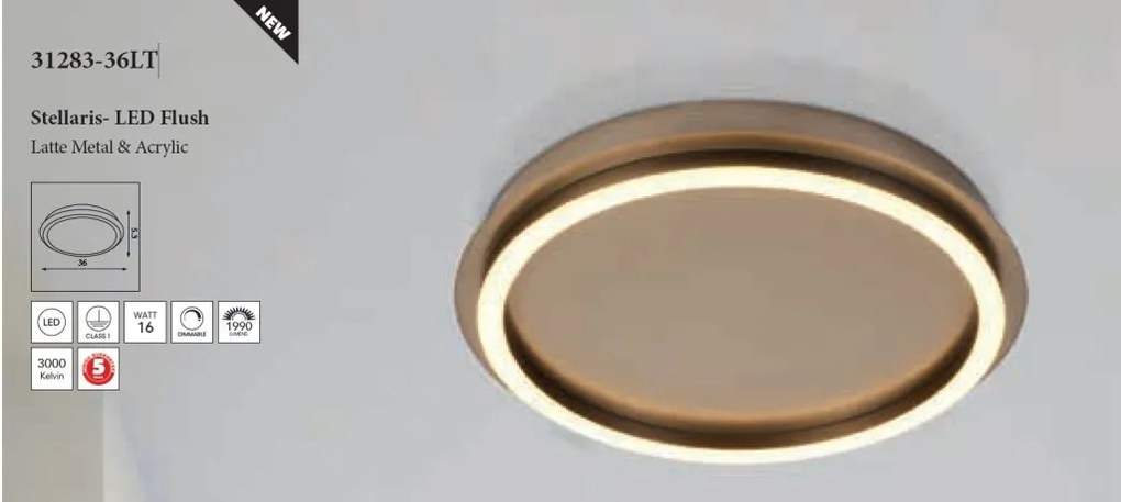 Plafoniera LED design modern Stellaris latte
