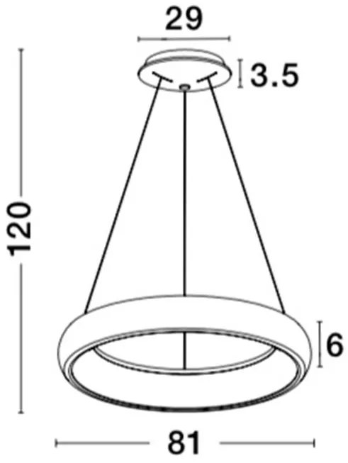 Lustra LED dimabila, design modern Albi alb, 81cm