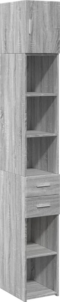 vidaXL Dulap depozitare slim sonoma gri 30x42,5x225 cm lemn prelucrat