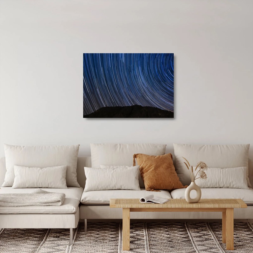 Tablou pe sticlă cu stele noaptea și cerul (70x50 cm)