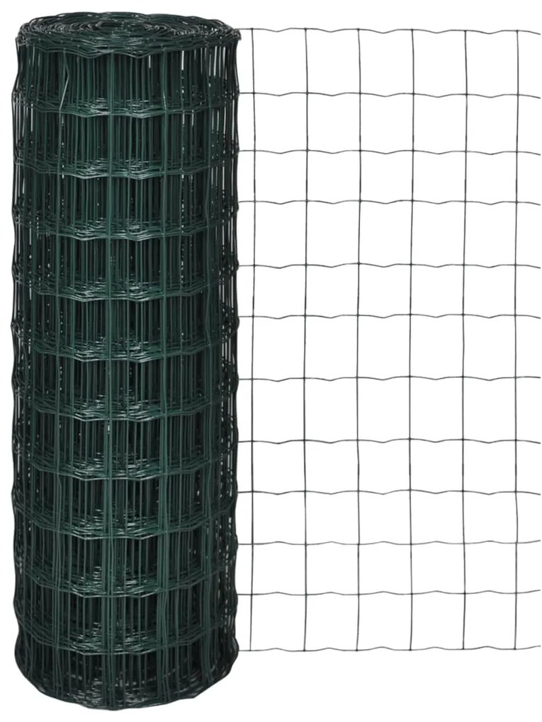 vidaXL Euro gard, verde, 25 x 1,2 m, oțel