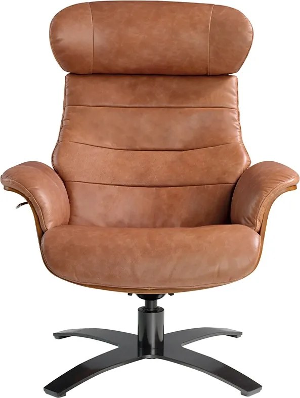 Fotoliu pivotant, functie relax, tapitat cu piele George