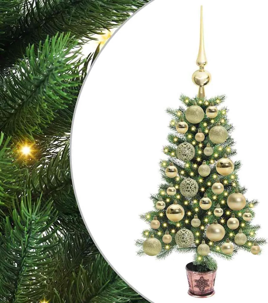 vidaXL Brad de Crăciun cu 150 LED cu suport Verde 65 cm PE