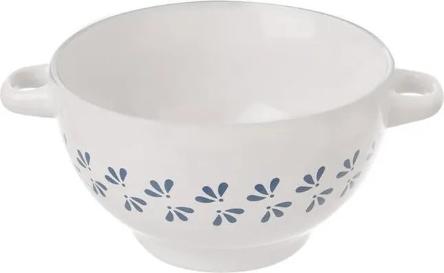 Orion Bol de supă din ceramică ALBASTRU CU IMPRIMEU, 0,75 L