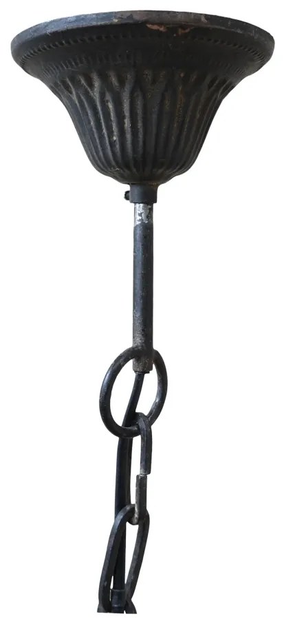 Lampă suspendată din metal, finisaj negru antichizat, H40 x D32 cm, Factory