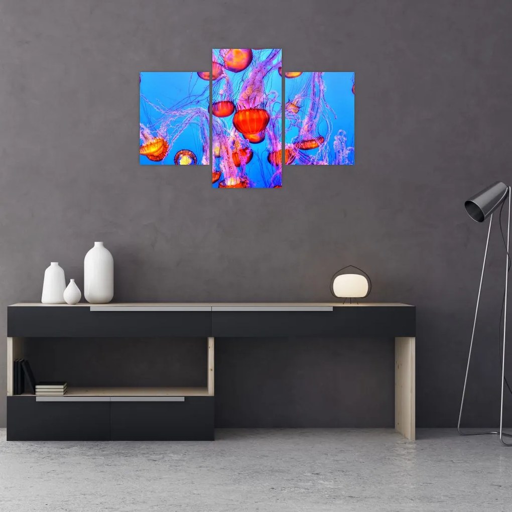 Tablou cu meduse în mare (90x60 cm)