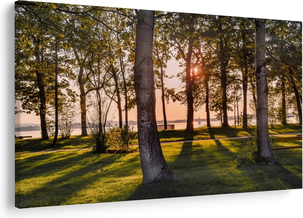 Tablou cu pomi lângă lac (90x60 cm)