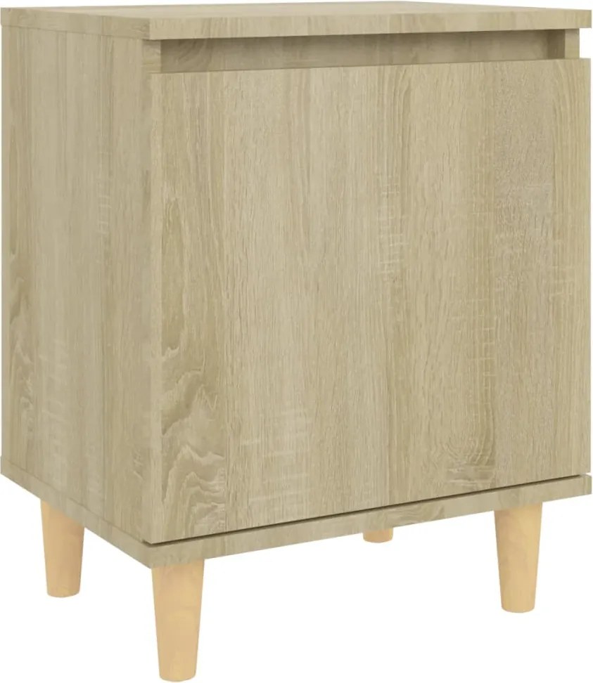 vidaXL Noptieră cu picioare din lemn masiv, stejar sonoma, 40x30x50 cm