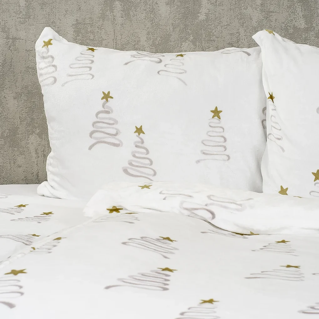 Lenjerie de pat din microflanel 4Home Christmas tree, 140 x 200 cm, 70 x 90 cm, 140 x 200 cm, 70 x 90 cm
