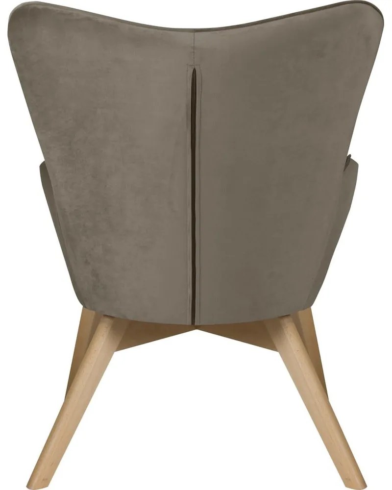 Fotoliu maro deschis cu tapițerie din catifea Niko – Ropez