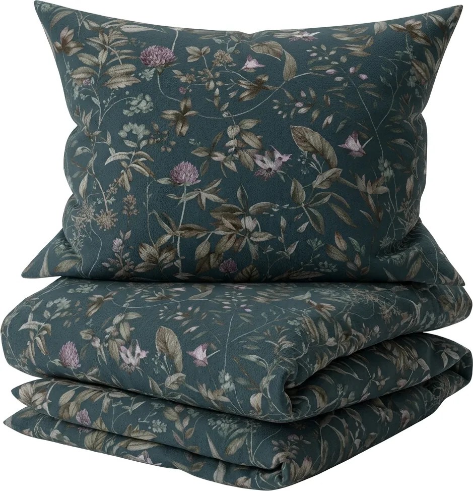 Lenjerie de pat din Renforce bumbac SELMIRA verde inchis Dimensiune lenjerie de pat: 70 x 90 cm | 140 x 220 cm
