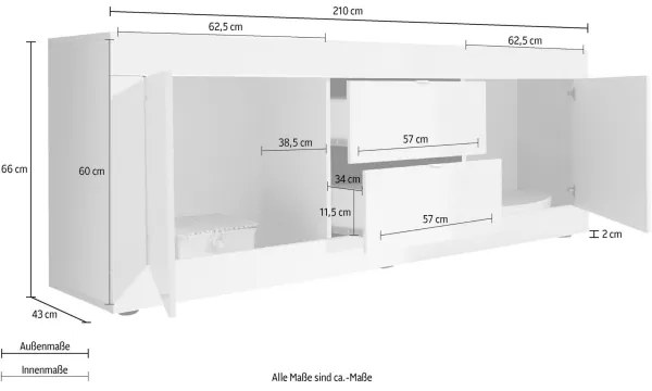 Comodă NERILA albă/maro