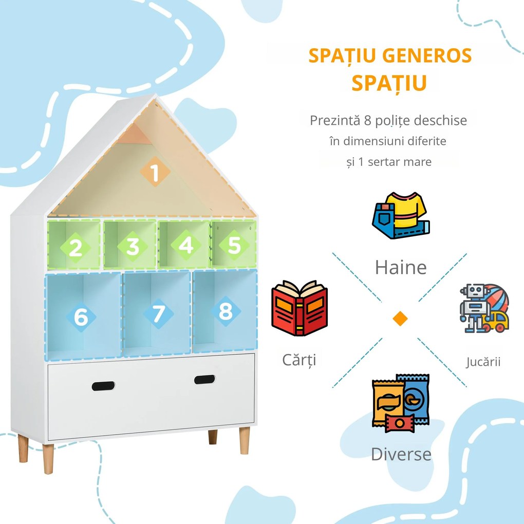 HOMCOM, dulap casuta, certificare netoxica, 82x30x126 cm | Aosom Romania