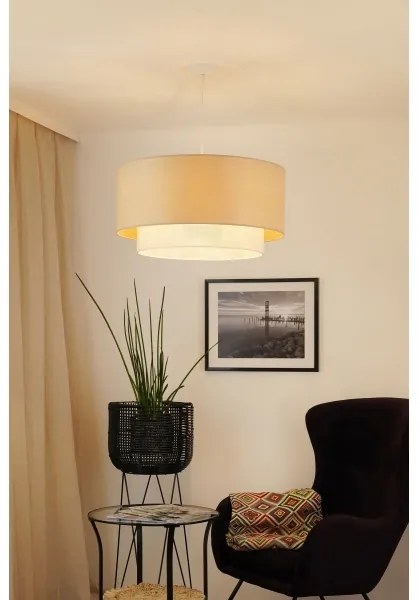 Brilagi - Lustr ARIZONA BOHO 1xE27/15W/230V pr. 60 cm bej/alb