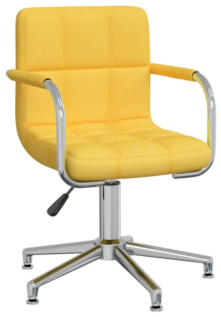 vidaXL Scaun de bucătărie pivotant, galben muștar, textil