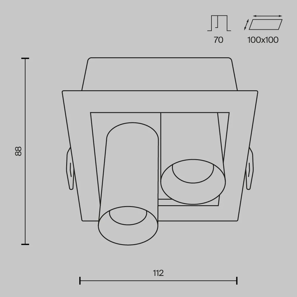 Spot LED incastrabil design tehnic Magnum 2 negru