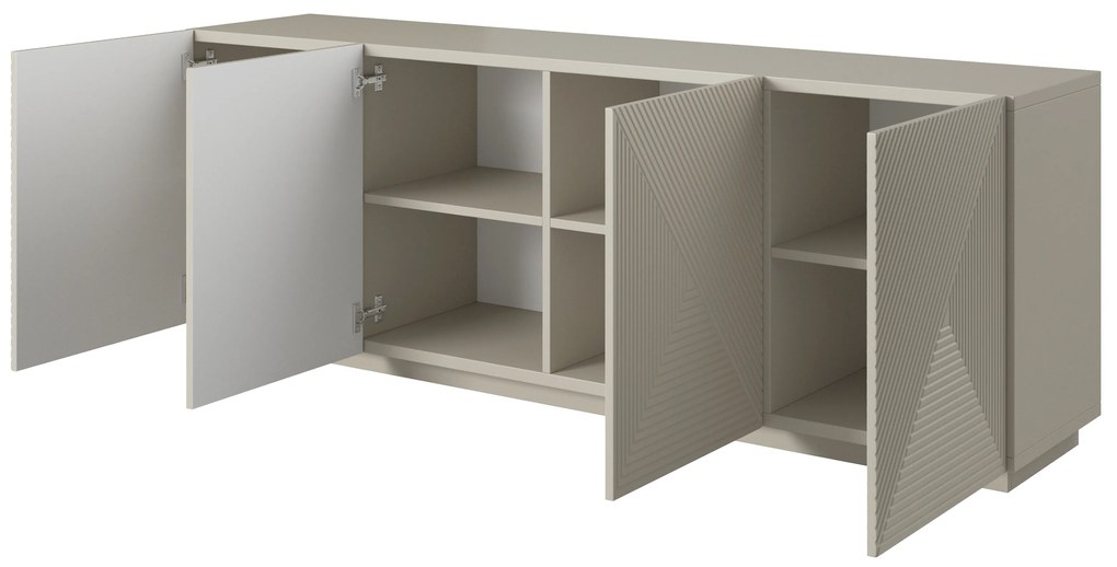 Comodă Asha 200 cm cu patru uși - casmir