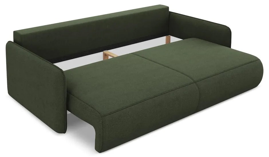 Canapea verde extensibilă/cu spațiu de depozitare 216 cm Nanea – Makamii