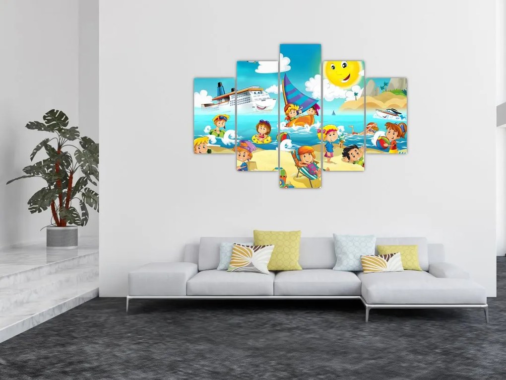 Tablou -Ziua la plajă (150x105 cm)