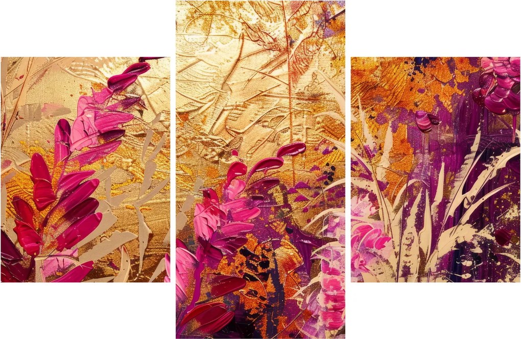 Tablou - Pictură abstractă de flori II. (90x60 cm)