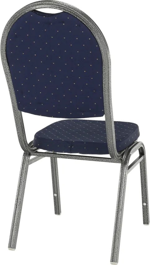 Scaun, stivuibil, textil albastru închis/gri cadru, JEFF 2 NEW