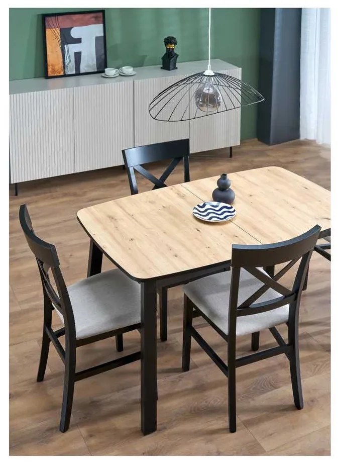 Masă de bucătărie Hank, stejar artisan / negru