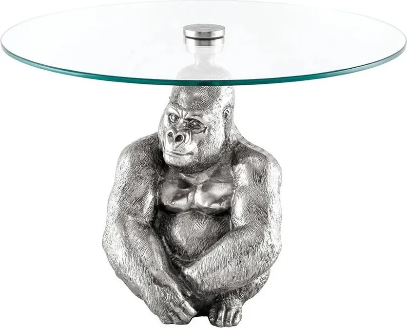 Masuta auxiliara design unicat Kong 60cm, argintiu A-45435 VC