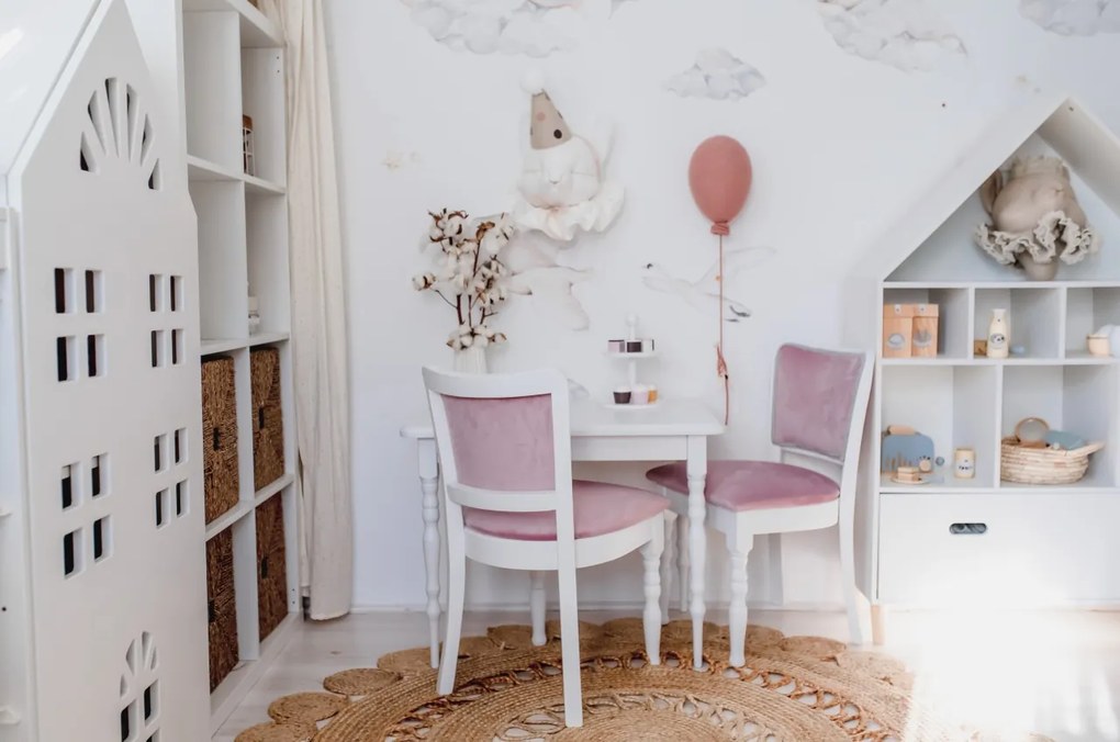 Masa cu scaune copii tapitate Magenta