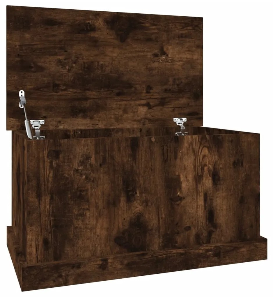 816509 vidaXL Cutie de depozitare, stejar afumat, 70x40x38 cm, lemn prelucrat