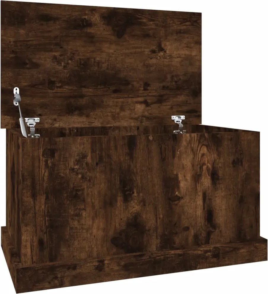 vidaXL Cutie de depozitare, stejar afumat, 70x40x38 cm, lemn prelucrat