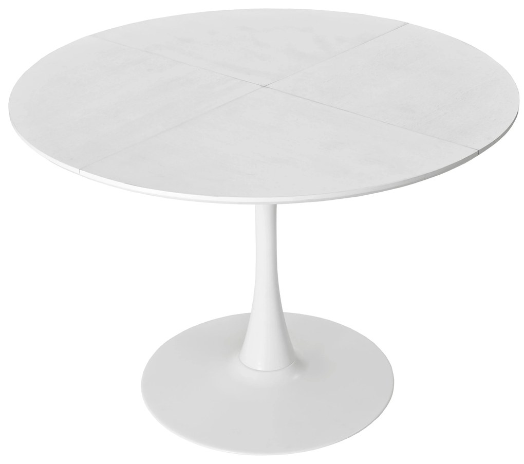 Masă de sufragerie rotundă modernă, Alb | Aosom Romania