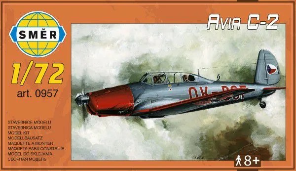 Model Avia C-2 1:72 15,2x1,18 cm în cutie 25x14,5x4,5cm