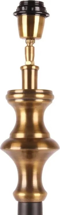 Bază pentru lampă de masă din aluminiu, auriu și negru, cu coloană înaltă și picior rotund, finisaj antichizat, 92 x 22 cm, „Tuileries”