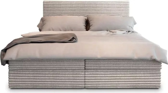 OFERTA Pat tapiTat boxspring ISPIRA 140x200 cm crem II. calitate Saltea: Saltea cu arcuri Bonell