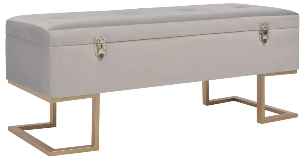 vidaXL Banchetă cu un compartiment de depozitare gri 105 cm catifea