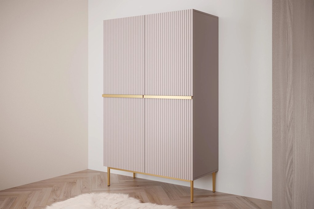 Dulap Nicole - roz antic MDF / picioare de aurii