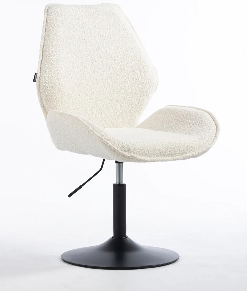 HR350CROSS Scaun Crem din Boucle Bază Neagră