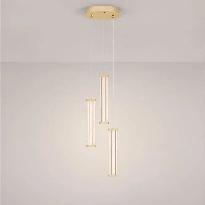 Lustra cu 3 pendule LED 3000K PHEME auriu periat