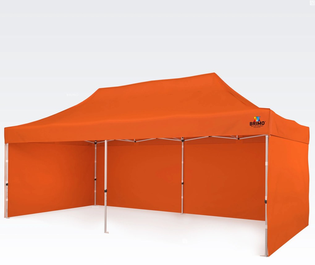 Cortină de petrecere 3x6m cu structură tip foarfecă (3 pereți) - Construcție din oțel și pânză 330g/m² - cu 3 pereți - Portocaliu