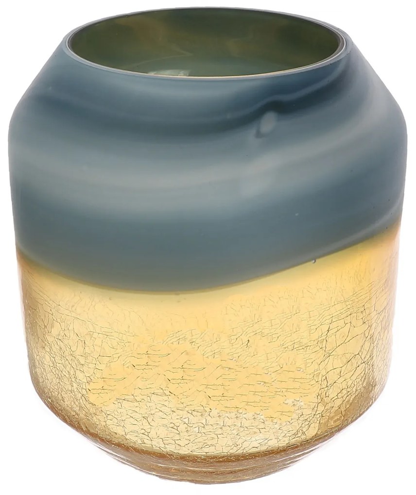 Vaza din sticla, auriu-cenusiu, 22cm