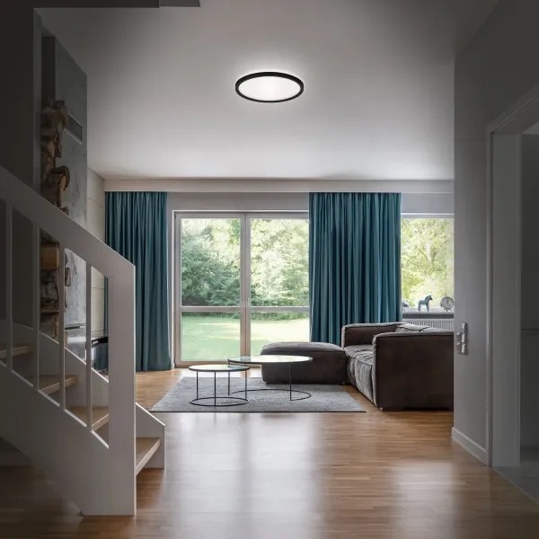 Plafonieră LED pentru baie SLIM LED/19W/230V IP44 negru Briloner 3642-415